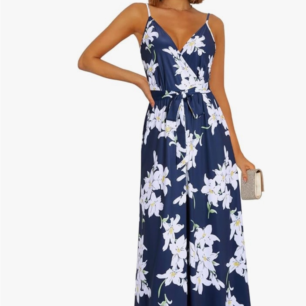 Floral Maxi Dress with Belt